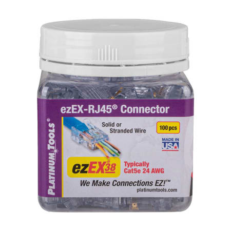 ezex38 - ezex-rj45 cat5e connector 100pc jar